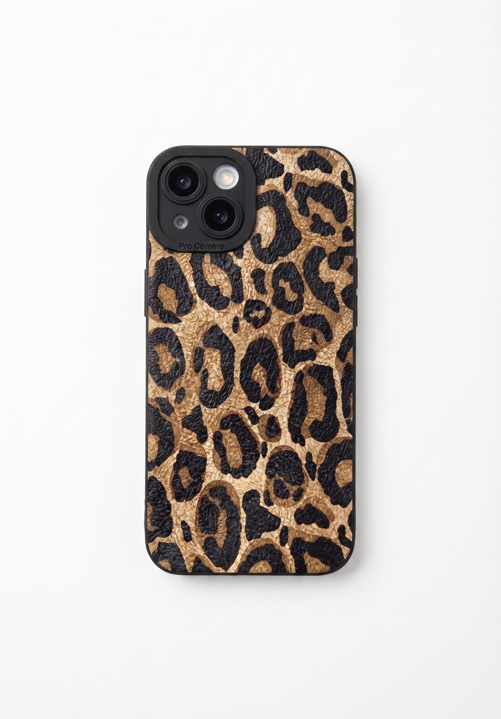 İphone 13-14 Uyumlu Kılıf Mat Sarı Leopar Desenli Darbelere Dayanıklı Yumuşak Kamera Korumalı Kapak