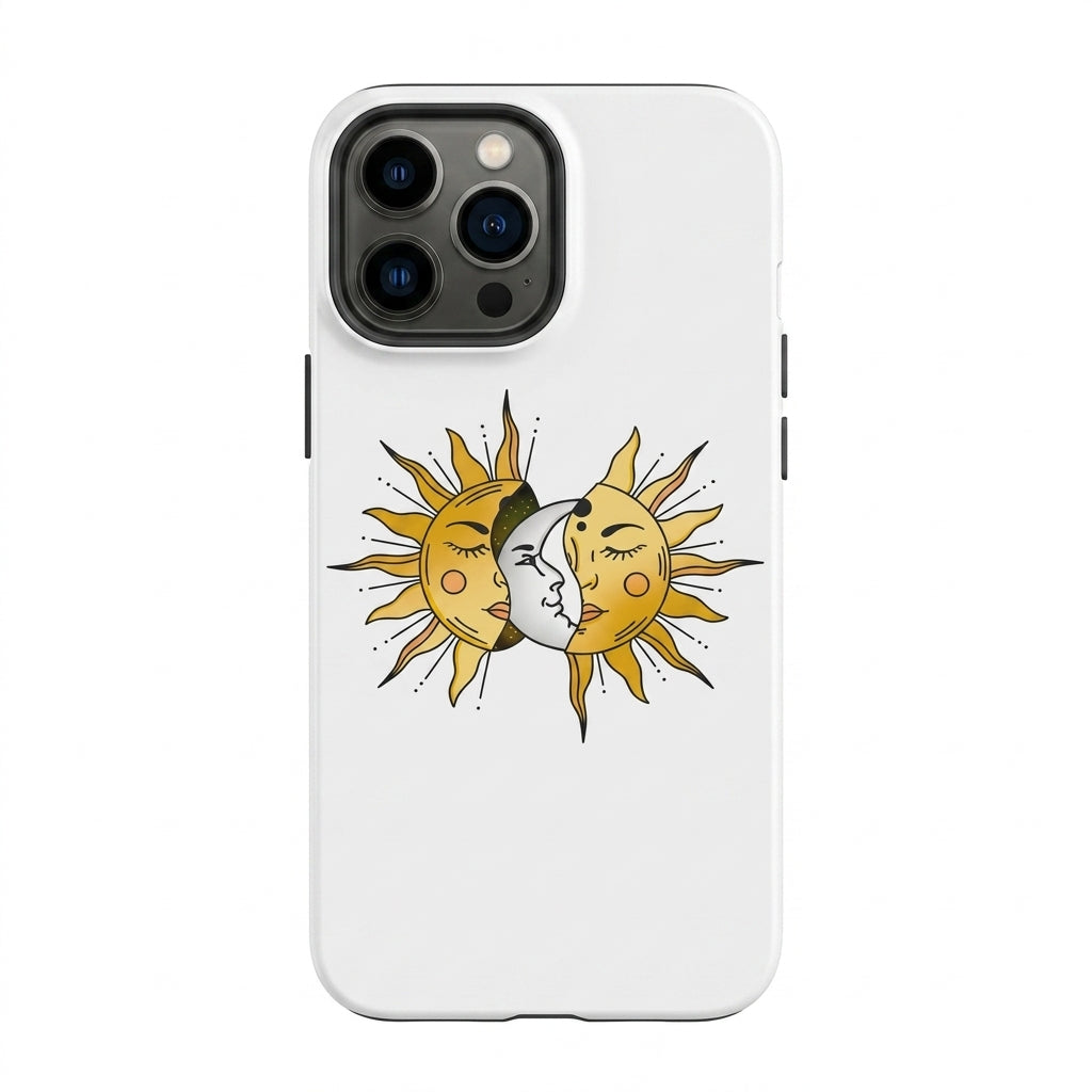 Iphone 14 Uyumlu Güneş ve Ay Desenli Lansman Kılıf