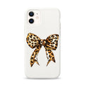 Iphone 11 Uyumlu Leopar Fiyonk Desenli İçi Kadife Lansman Telefon Kılıfı