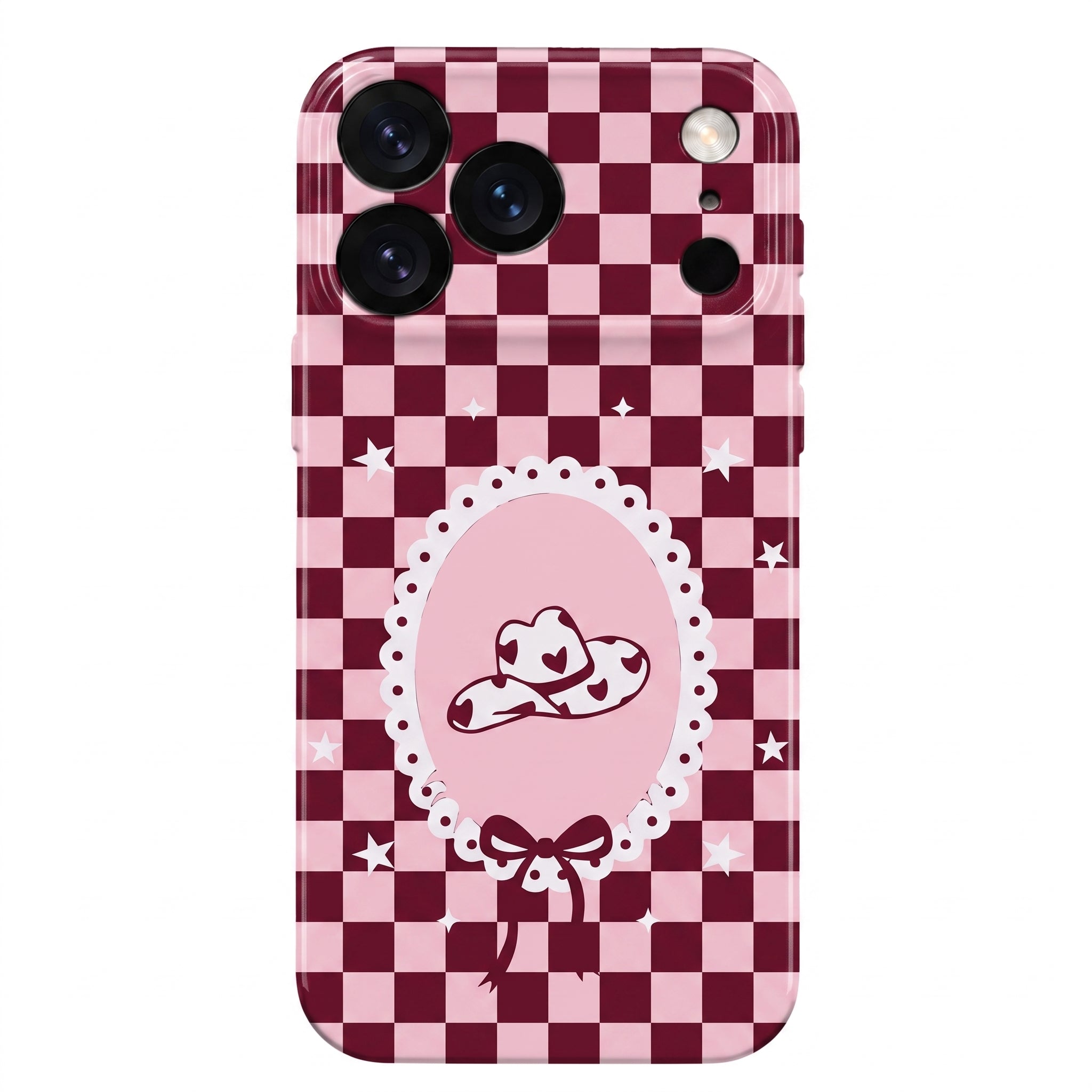 iPhone 17 Pro Pembe Cowboy Protect Slim Parlak Tam Kaplayan Baskı Kamera Korumalı Telefon Kılıfı