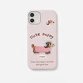 iPhone 17 Pro Max Uyumlu Cute Puppy Nakış Soft Touch Silikon Telefon Kılıfı