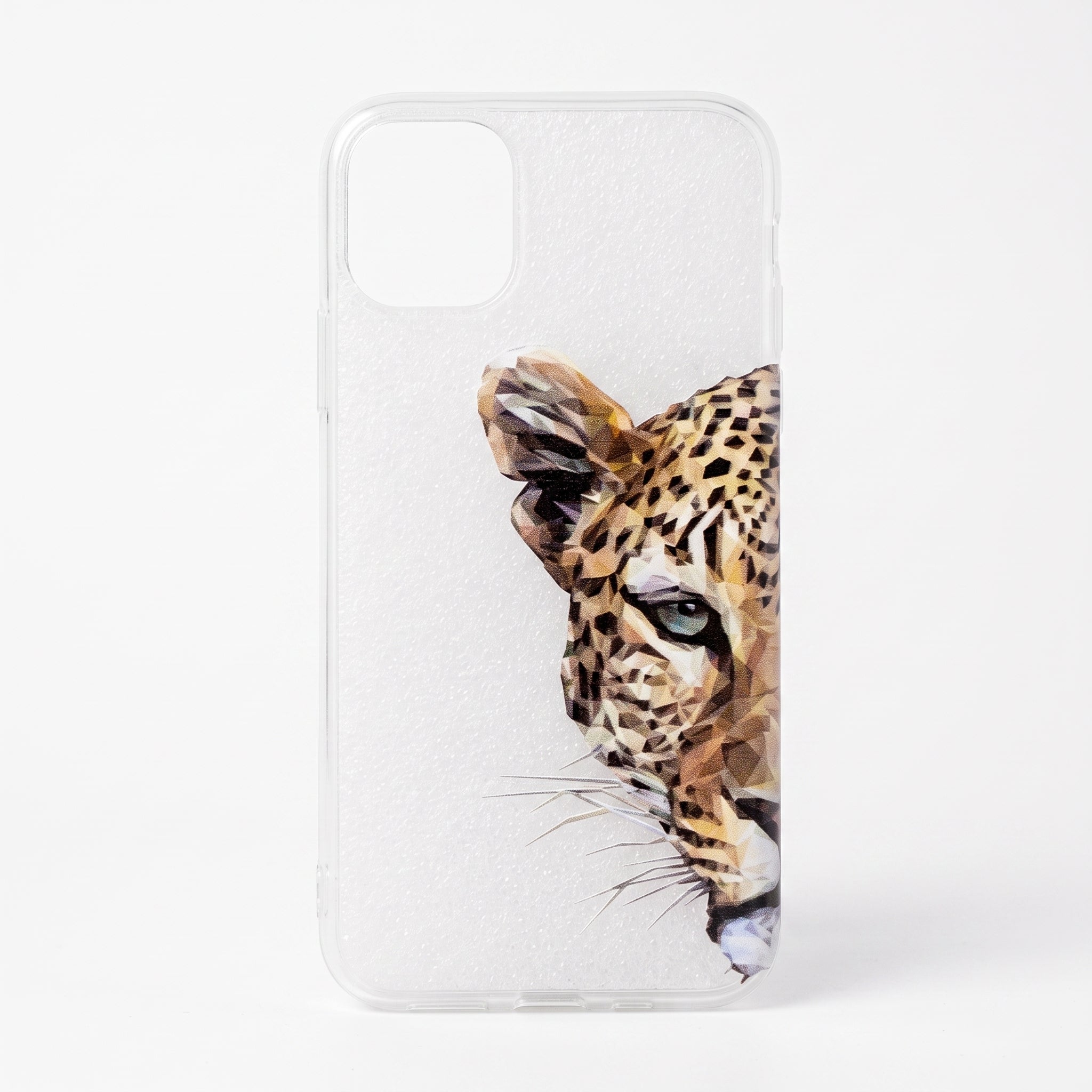 Iphone 11 Uyumlu Leopar Desenli Şeffaf Telefon Kılıfı