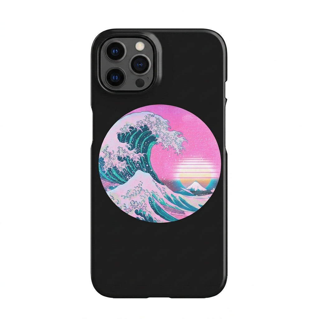 Iphone 14 Uyumlu Kanagawa Dalga Desenli Lansman Kılıf