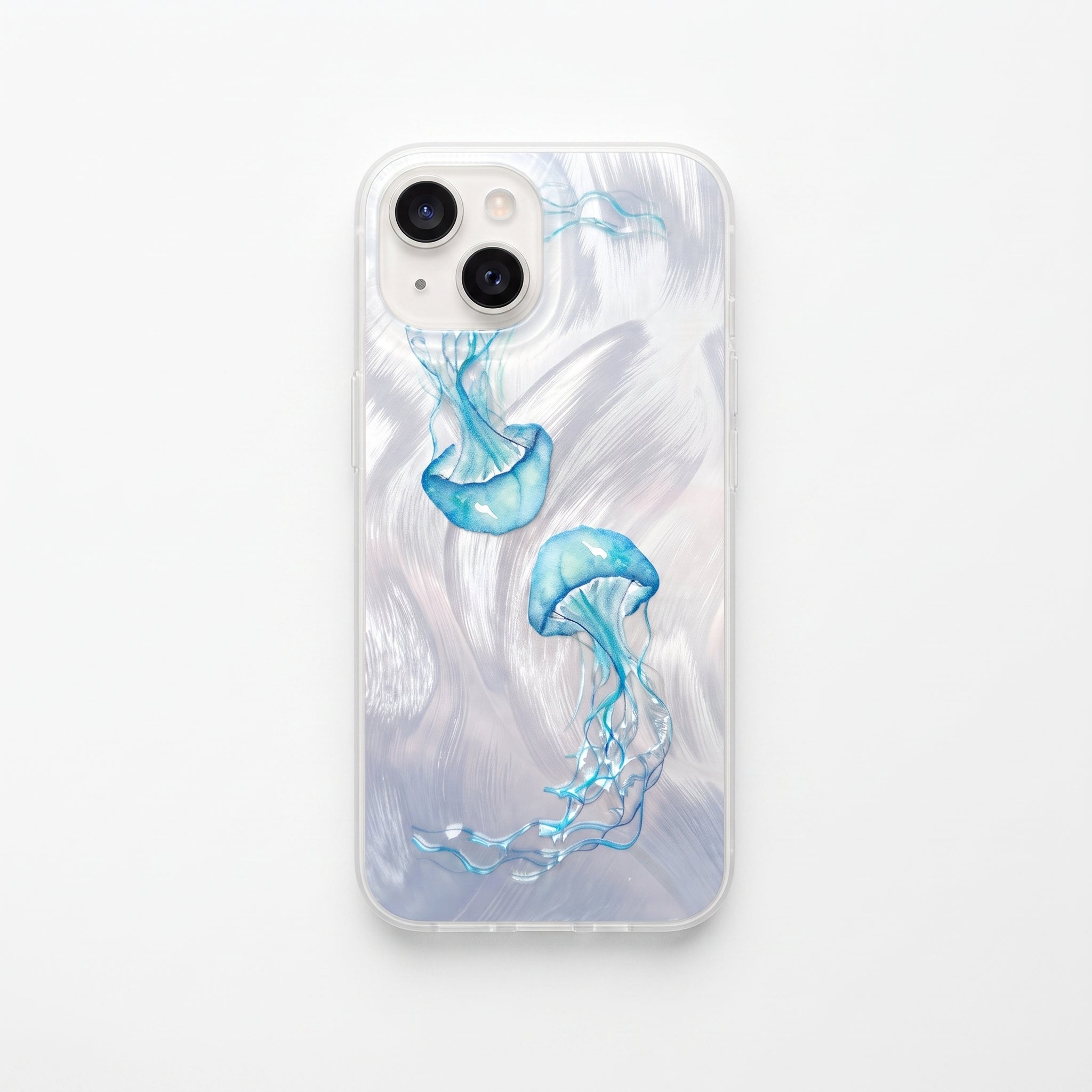iPhone 17 Pro Max Uyumlu Deniz Anası Desenli Tüylü Hologramlı Silikon Kılıf
