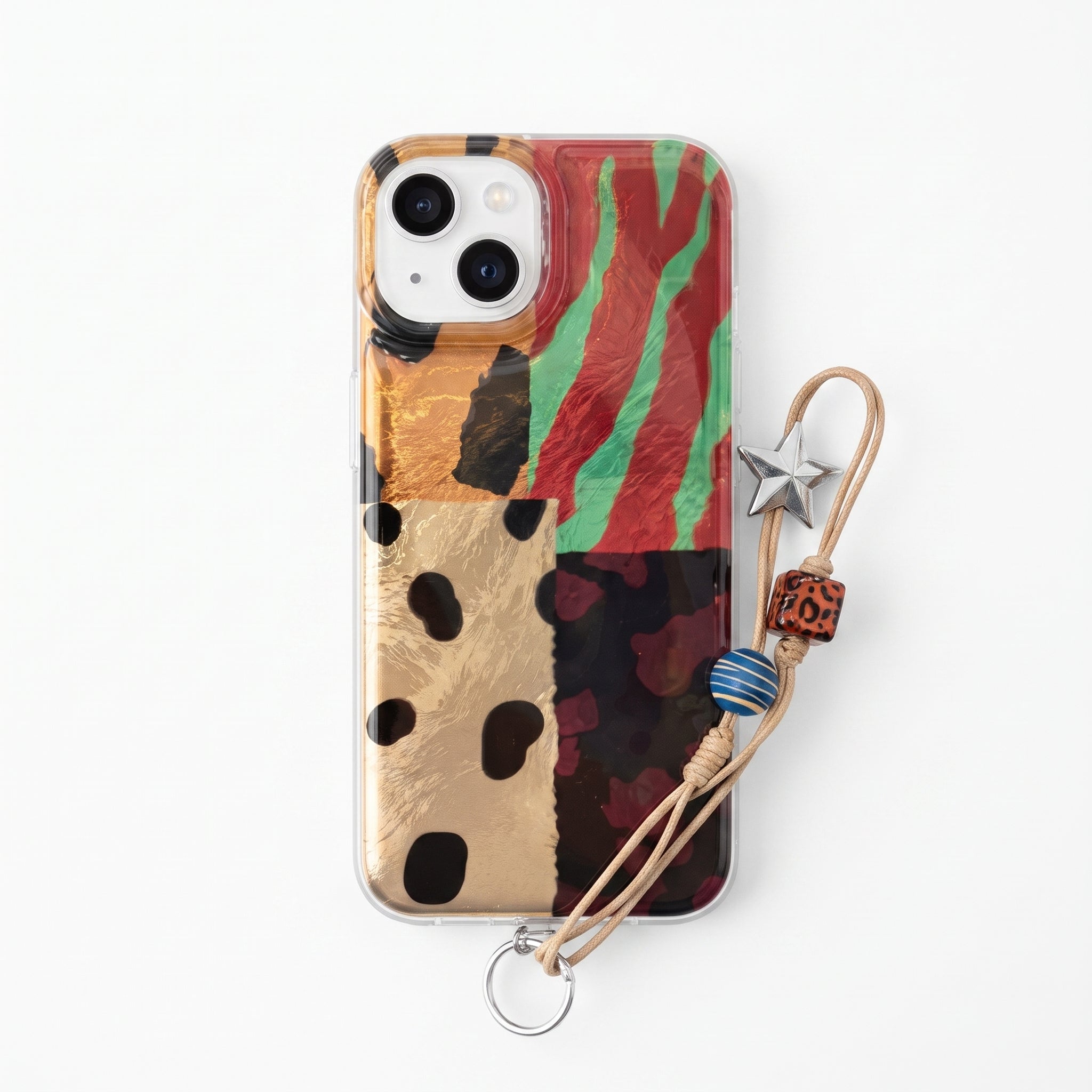 Iphone 15 - 14 - 13 Uyumlu Shine Charm Leopar Renk Geçişli Parlak Tasarımlı Silikon Kılıf