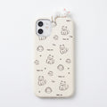 iPhone 15 Plus 3D Uyuyan Kedi Figürlü Happy Cat Desenli Silikon Telefon Kılıfı