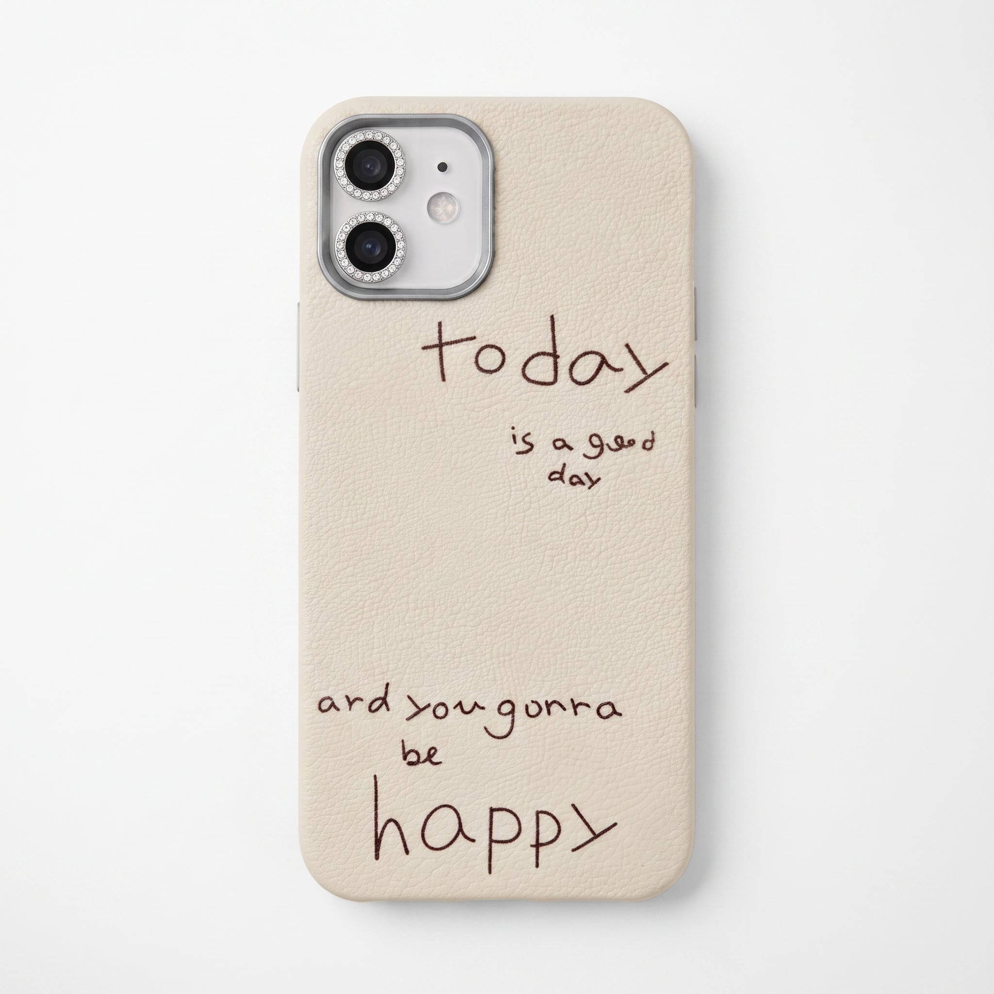 Iphone 12 ve 12 Pro Birebir Uyumlu Deri Today Baskı Desenli Esnek Silikon Kılıf