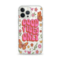 Iphone 15 Pro Max Uyumlu Good Vibes Only Desenli Şeffaf Telefon Kılıfı