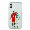 Iphone 12 Uyumlu Lionel Messi ve Cristiano Ronaldo Desenli Şeffaf Telefon Kılıfı