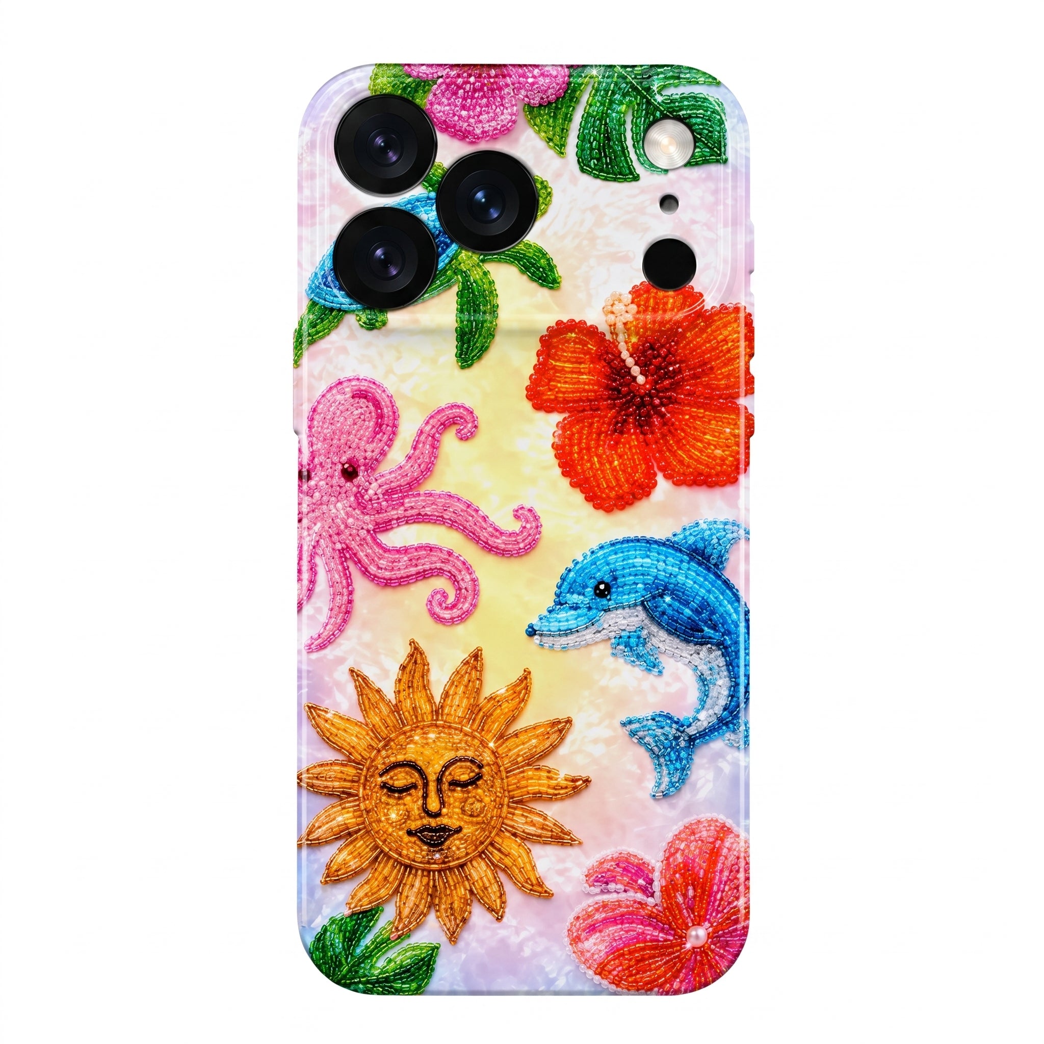 iPhone 17 Pro Max Sea Summer Protect Slim Parlak Tam Kaplayan Baskı Kamera Korumalı Telefon Kılıfı