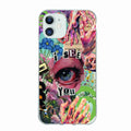 Iphone 11 Uyumlu Aesthetic Kolaj Desenli Şeffaf Telefon Kılıfı