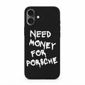 iPhone 16 Siyah İçi Kadife Need Money Desenli Silikon Telefon Kılıfı