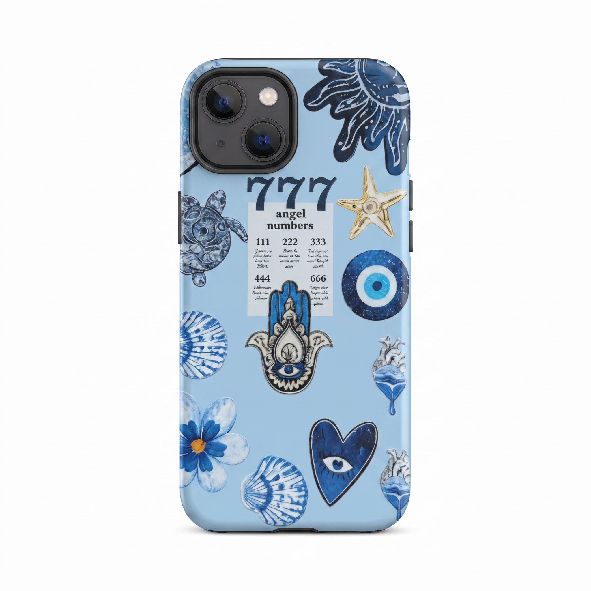 iPhone 13 / 14/ 15 Uyumlu Bebe Mavi Nazar Desenli Silikon Telefon Kılıfı