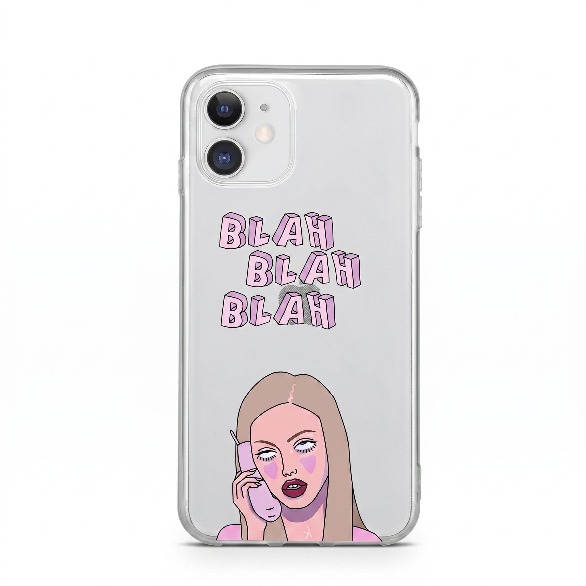 Iphone 11 Uyumlu Blah Blah Blah Mean Girls Desenli Şeffaf Telefon Kılıfı