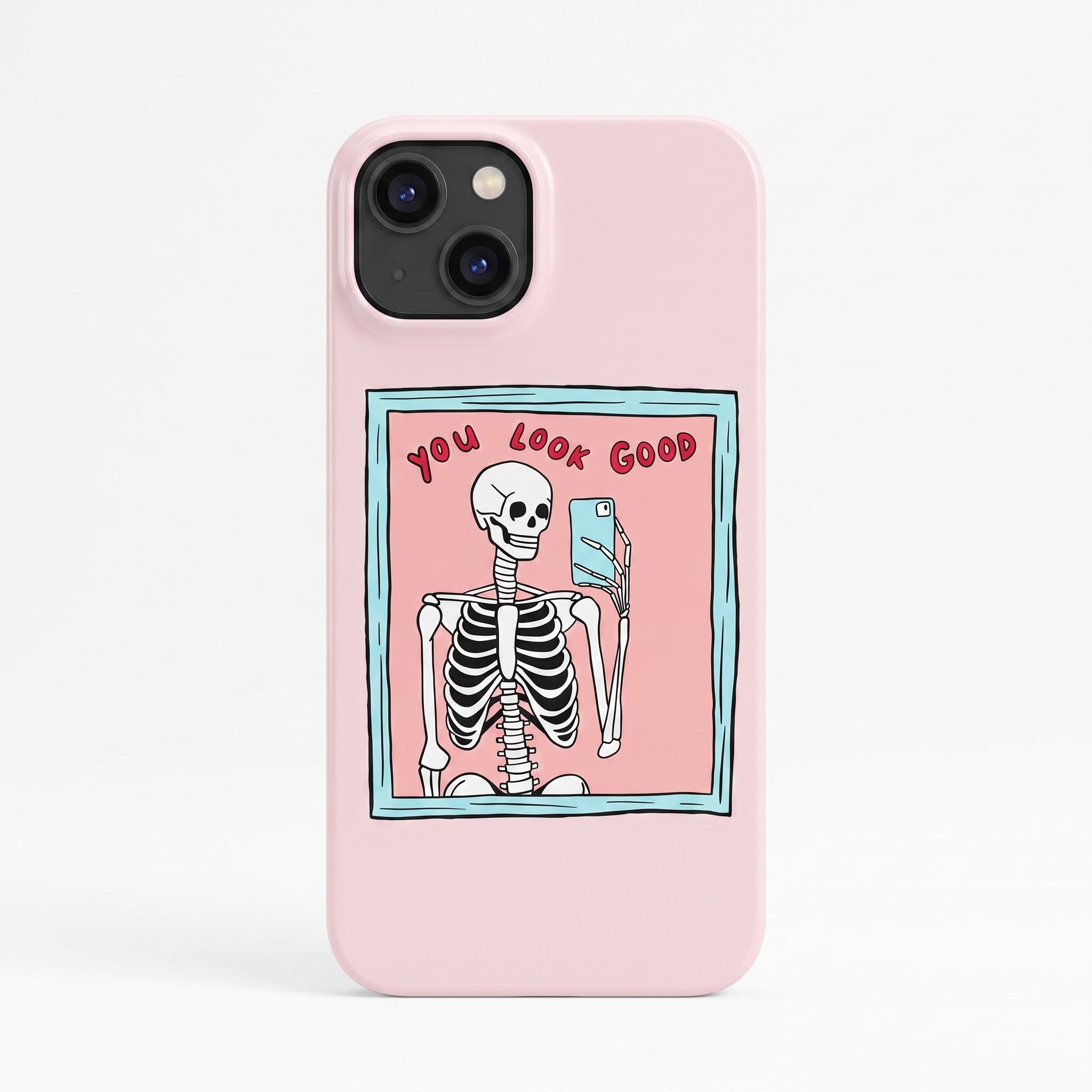 Iphone 13 Uyumlu İskelet Selfie Desenli Lansman Kılıf