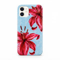 iPhone 16 Blue Flower Protect Slim Parlak Tam Kaplayan Baskı Kamera Korumalı Telefon Kılıfı