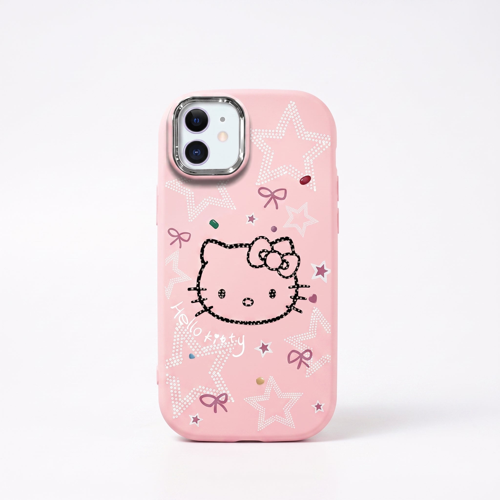 iPhone 11 Uyumlu Hello Kitty Desenli Kamera Korumalı Pembe Yumuşak Silikon Telefon Kılıfı