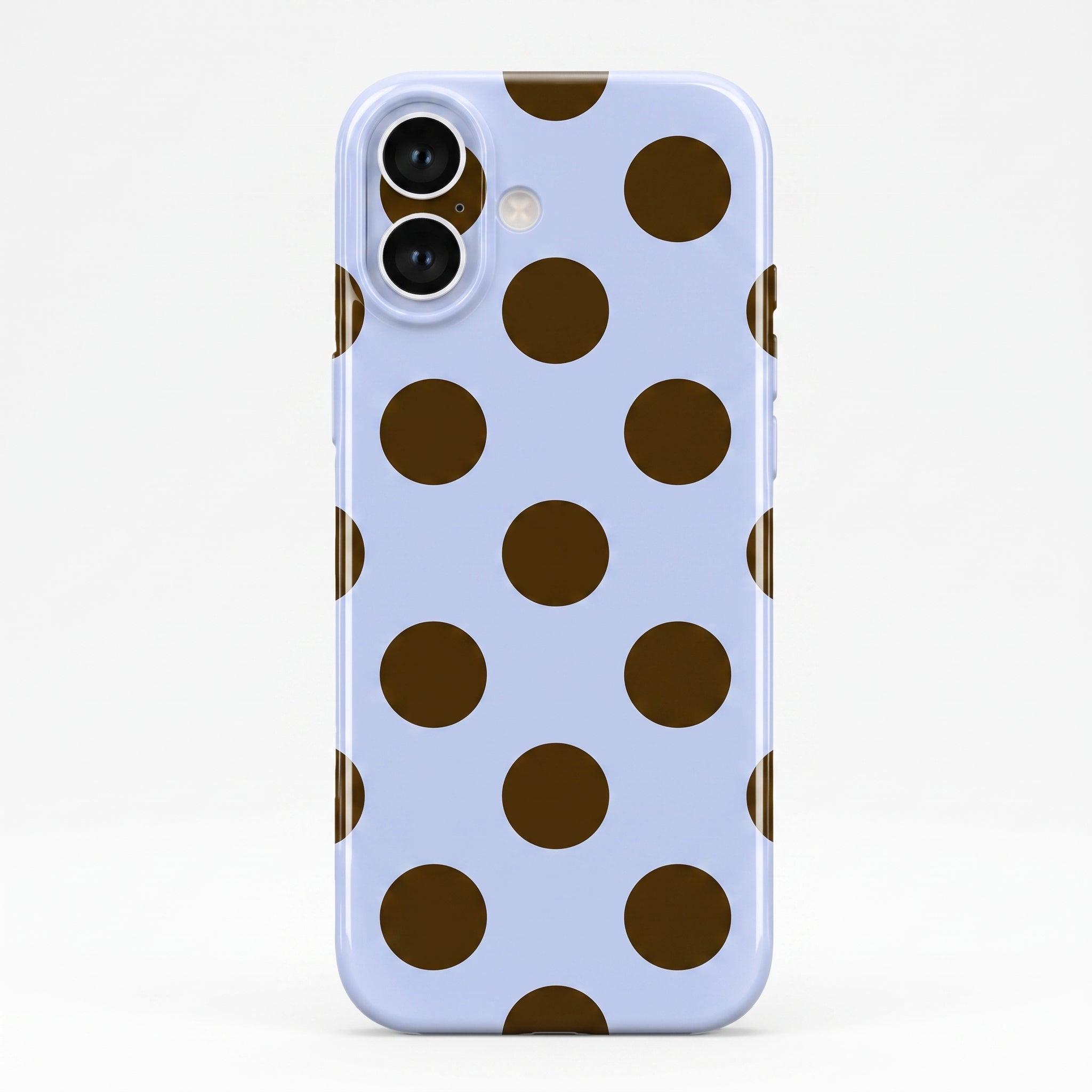 iPhone 17 Pro Max Mavi Puantiye Protect Slim Parlak Tam Kaplayan Baskı Kamera Korumalı Telefon Kılıfı