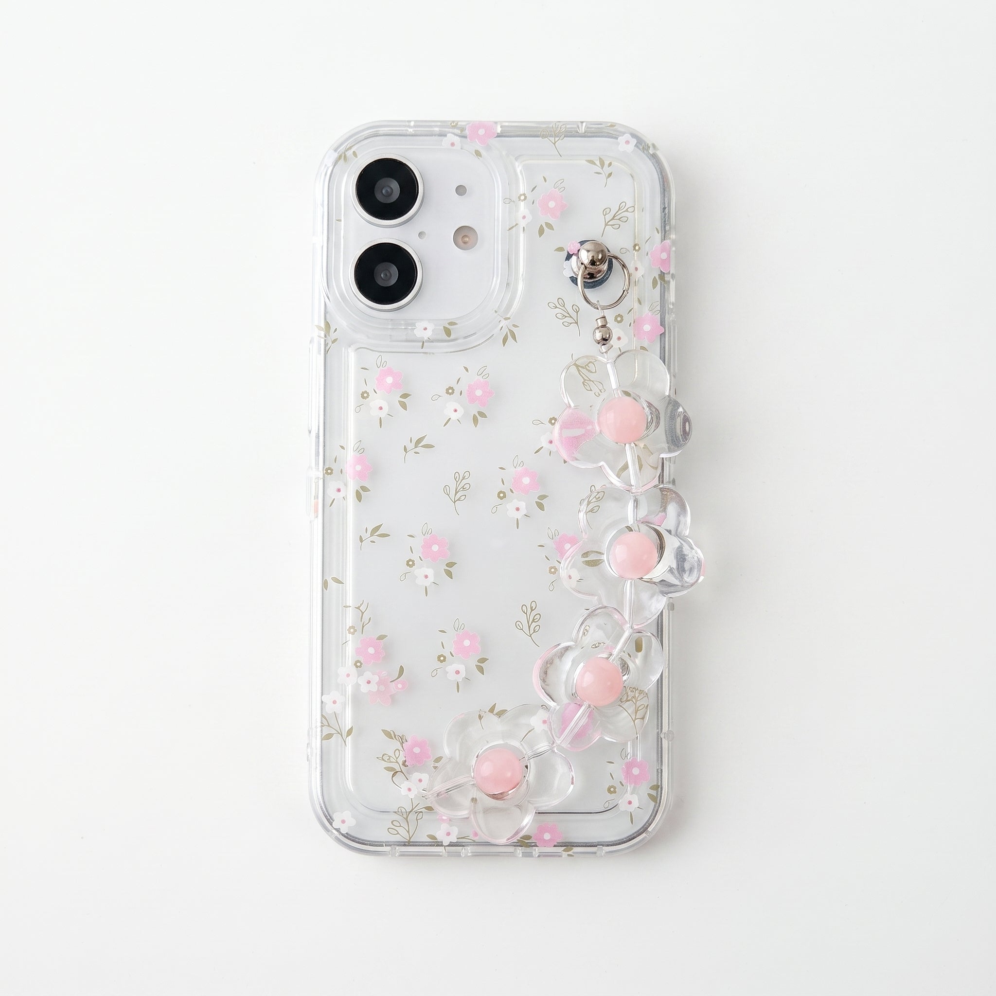 Iphone 16 Uyumlu Tutacaklı Pembe Çiçek Tasarımlı Oyuncaklı Esnek Silikon Kılıf