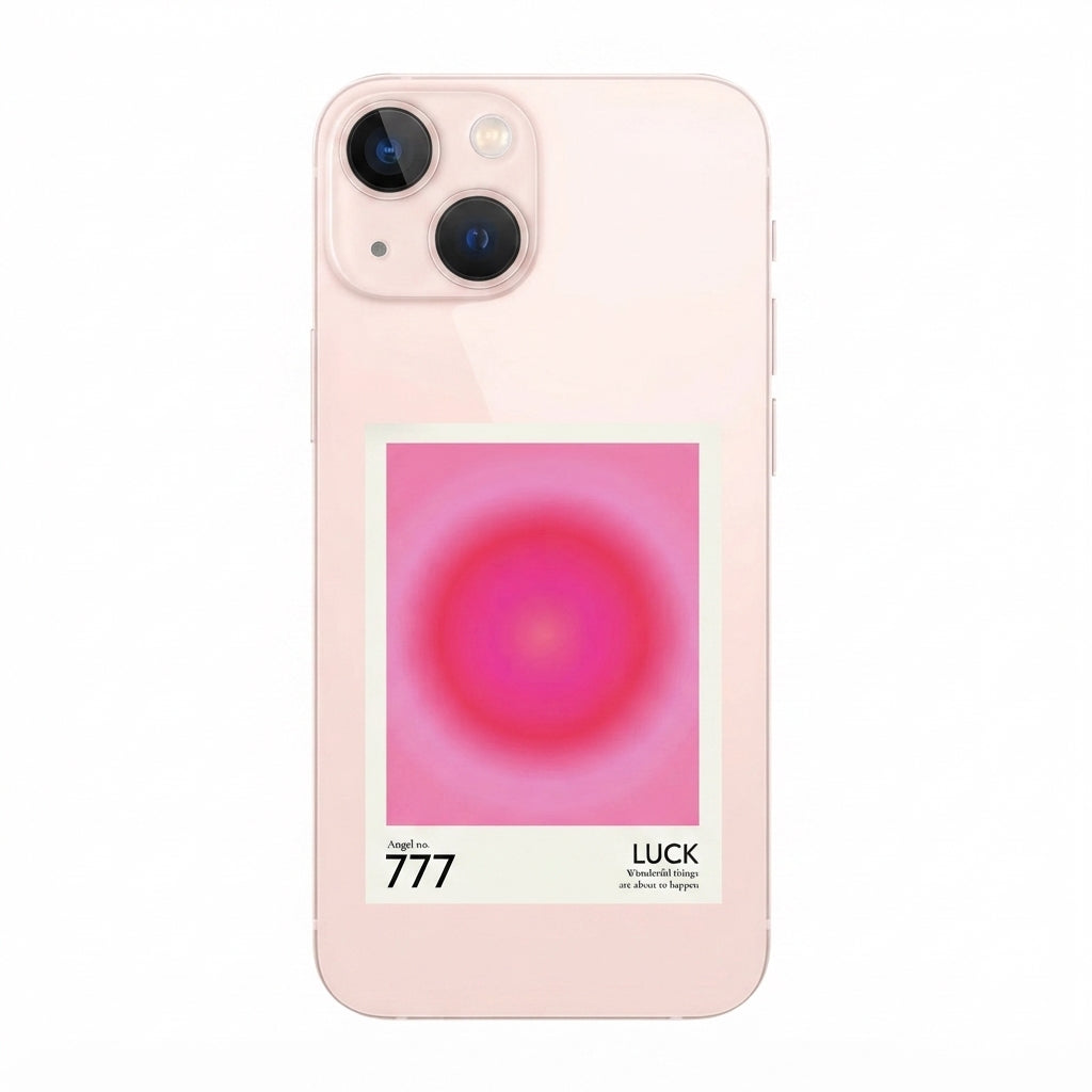 iPhone 15 Şeffaf Luck 777 Desenli Silikon Telefon Kılıfı