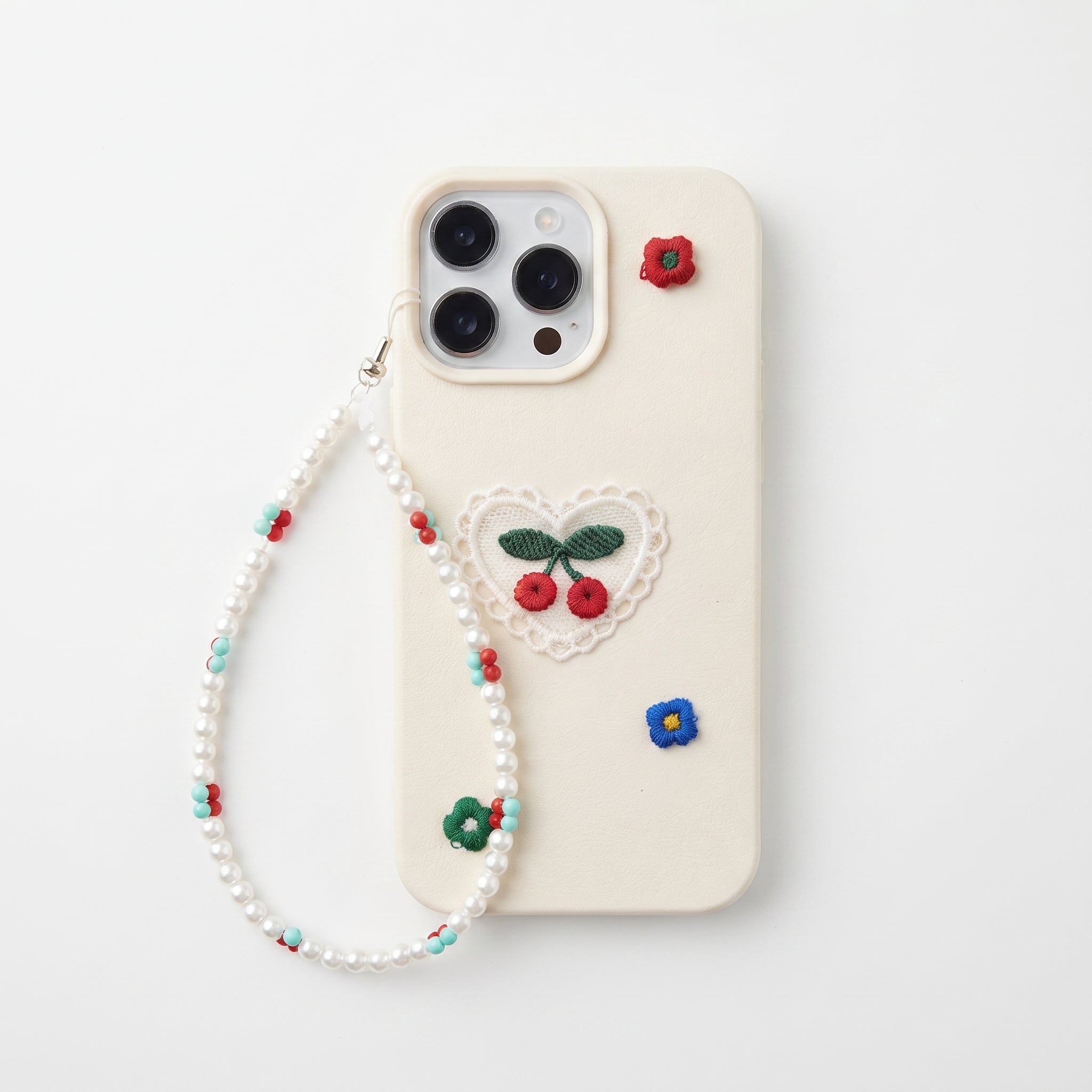 Iphone 17 Promax Uyumlu DANTEL Charm KİRAZ Tasarımlı Oyuncaklı Esnek Silikon Kılıf