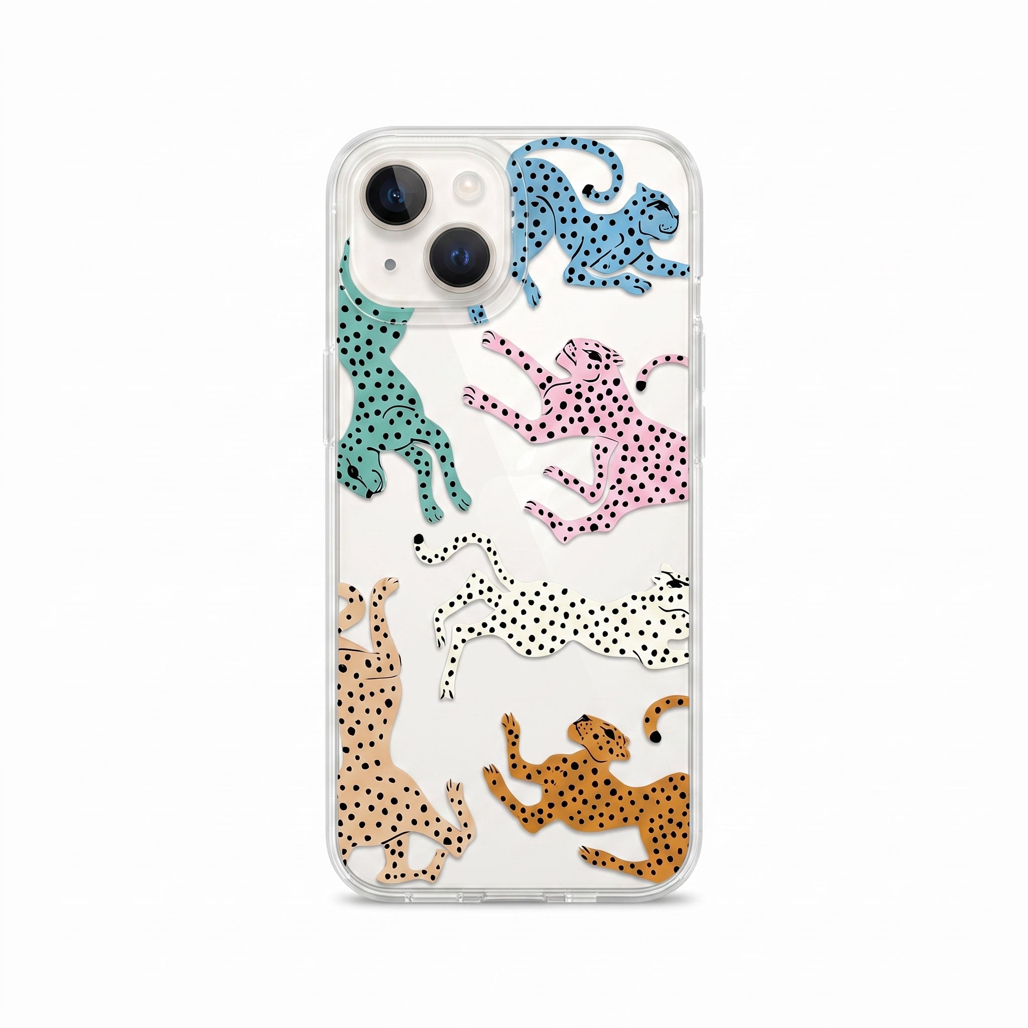 Iphone 15 - 14 - 13 Uyumlu Shine Renkli Leopar Renk Geçişli Parlak Tasarımlı Silikon Kılıf