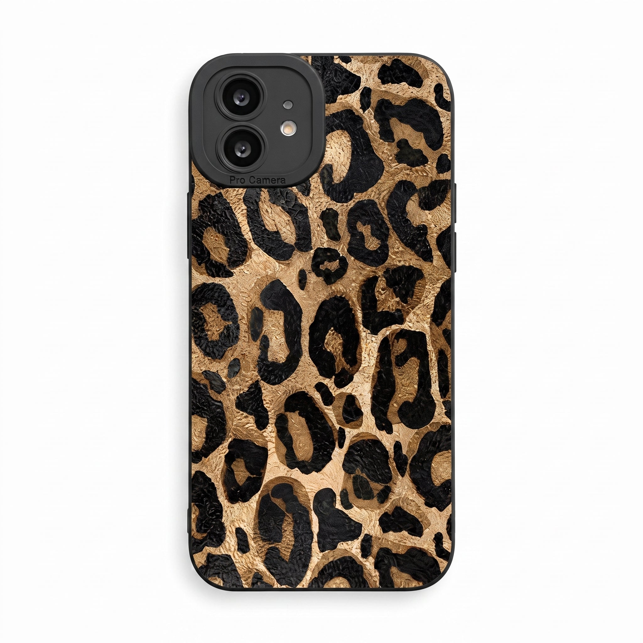 İphone 12 Uyumlu Kılıf Mat Sarı Leopar  Desenli Darbelere Dayanıklı Yumuşak Kamera Korumalı Kapak